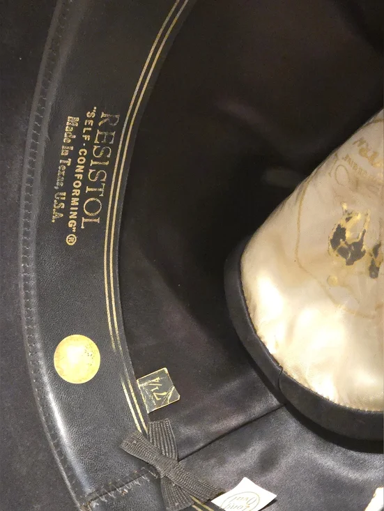 Vintage Resistol Quicksilver Black Cowboy Hat 7 1/4 Western Band Faded Horseboy - Picture 6 of 7